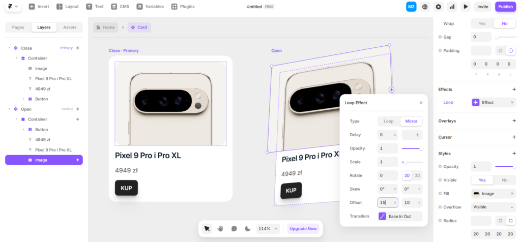 Framer – Zaawansowane animacje w prezentacjach produktów