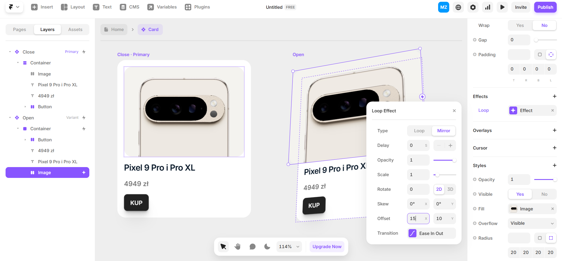 Framer – Zaawansowane animacje w prezentacjach produktów
